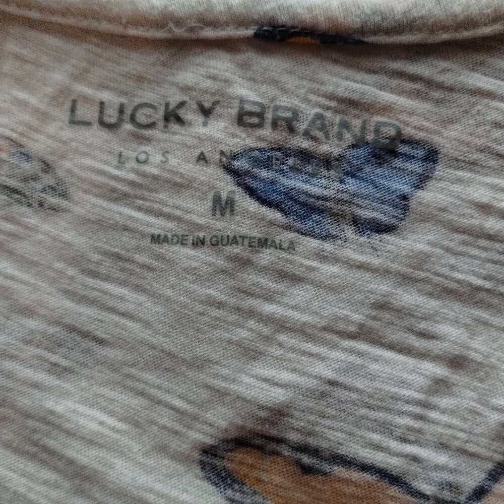 Lucky Brand (M) V neck Cotton Butterfly T - Picture 4 of 5